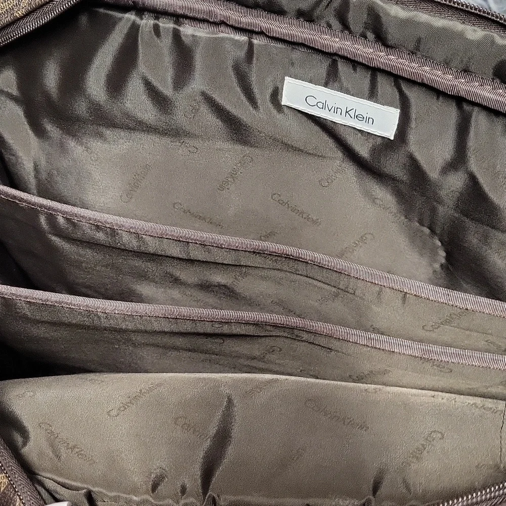 Calvin Klein Dark Brown Monogram Briefcase